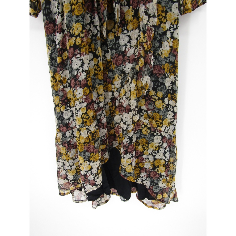 Abercrombie & Fitch Floral Midi Dress Large Boho High Low Cottage Whimsical Chic - Picture 5 of 15